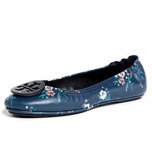 Tory Burch Floral Minnie Ballet Flats Double T